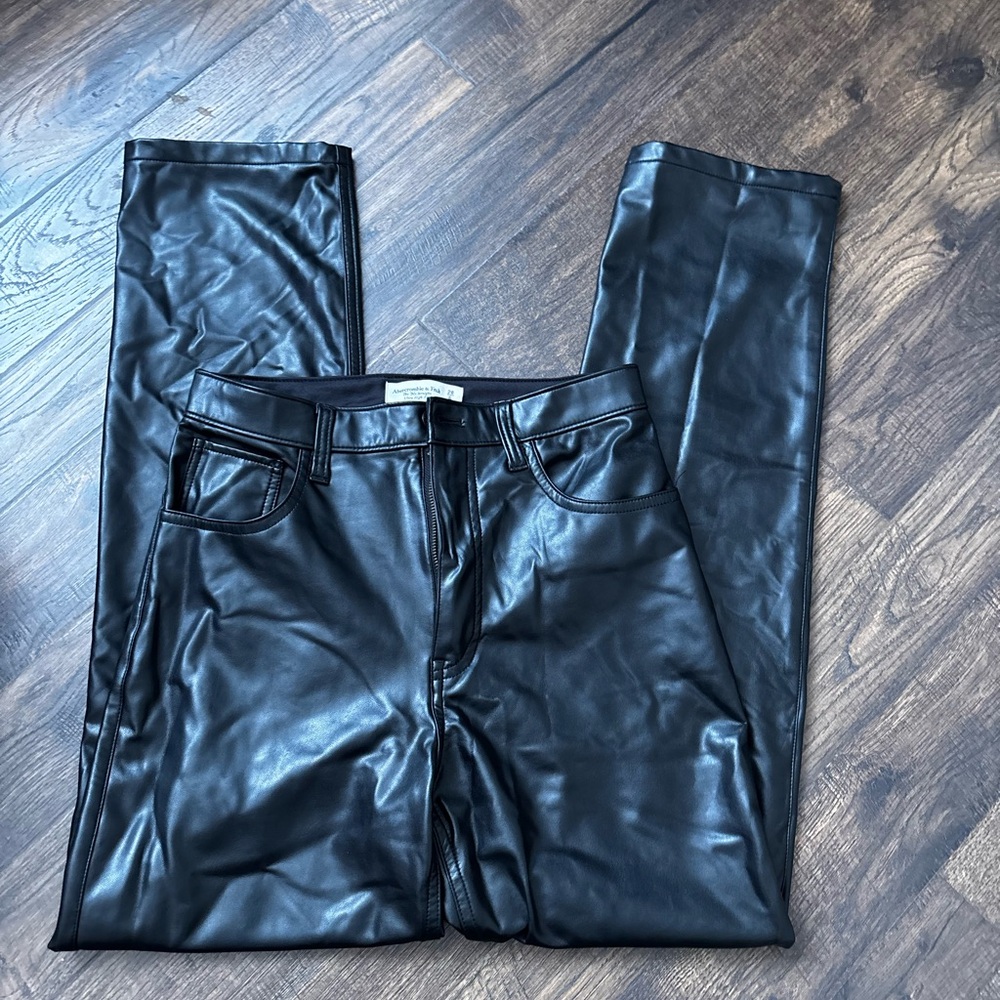 Abercrombie & Fitch Black Faux Leather Pants